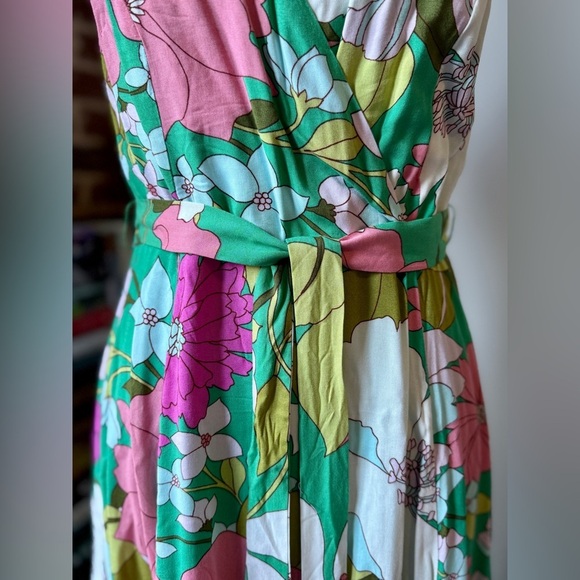 LULUS-Groovy Girl Green Floral Print Wrap Maxi Dress-size medium-NWT - Picture 6 of 14